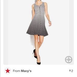 Alfani Chevron Black & White Women Dress - M